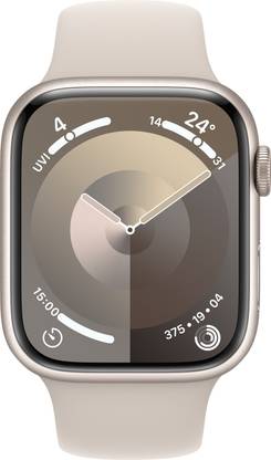 Apple Watch Series 9 GPS 45mm Starlight Aluminium Case with Starlight Sport Band - S/M