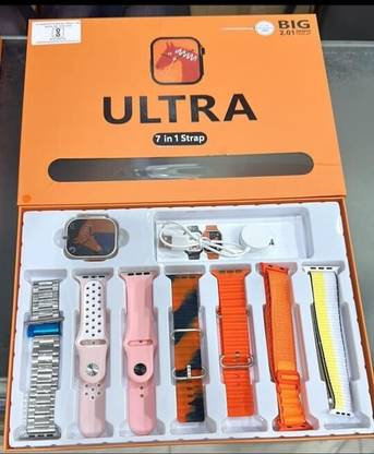 VISHAL Ultra 7 in 1 49 MM BT Calling Sports Mode Fitness 7 Belt Smartwatch