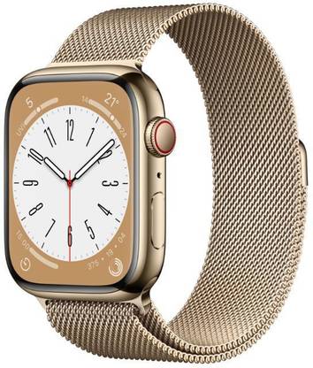 Apple Watch Series 8 GPS + Cellular with ECG app, Temperature sensor, Crash Detection (Gold Milanese Strap, Regular) deal from flipkart Apple Watch Series 8 GPS + Cellular with ECG app, Temperature sensor, Crash Detection (Gold Milanese Strap, Regular) deal from flipkart