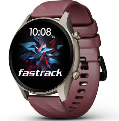 Fastrack Optimus with 1.43 AMOLED Display with AOD(466×466)|BT Calling|Calculator|IP68 Smartwatch  (Wine Red Strap, Free Size) at Rs. 2299