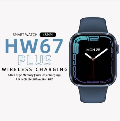 Dark Moon HW 67 Plus Smart Watch 45MM Series 7 Bluetooth Wireless Charger Voice Assistant Smartwatch
