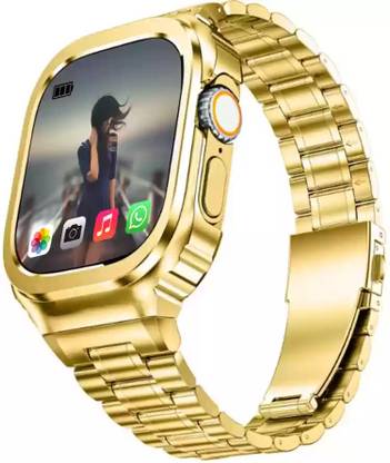 DADO S9 Ultra Golden Watch with Two strap Wireless charger and Bluetooth calling Smartwatch