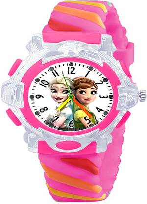windexa Kids'Analog DiaL Display Watch,RainbowColorStrap,Glowing Disco Light (Ages 3–10) Smartwatch