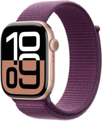 Apple Watch Series 10 GPS 46mm Rose Gold Aluminium with Plum Sport Loop