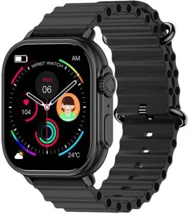 VYGHA COLLECTION Ultra Black Smartwatch Infinite Display, BT Calling, Rotating Crown Smartwatch