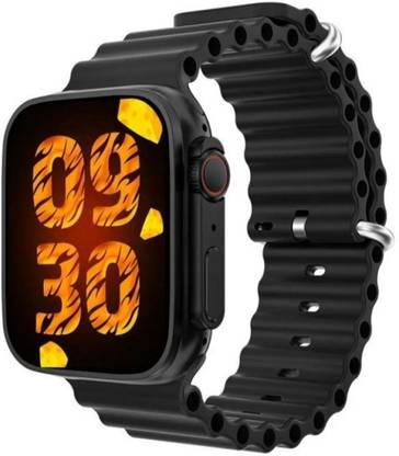 TECHIO T800 Ultra Smart Watch & Wireless Charger (BLACK STRAP) Smartwatch