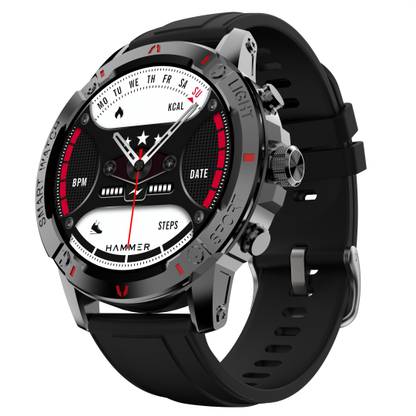 Hammer Luxor 1.45" AMOLED Round Always on Display with BT Calling, 100+ Sports Modes Smartwatch