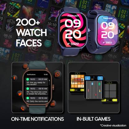 Fastrack Revoltt FS1 Pro|World's First,1.96" Super AMOLED|Highest Resolution|BT Calling Smartwatch  (Teal Strap, Free Size)