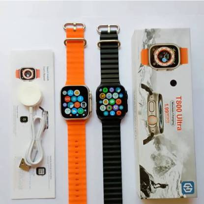 FRONY KUM73_AW28-T800 Smart Watch ultra 8_16 Smartwatch (Black Strap, Free Size) Smartwatch