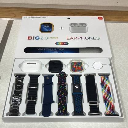 TECHMAZE I20 AMAZING BOOM COMBO Touch Watch Golden with 6 Strap Extra and 1 TWS Smartwatch