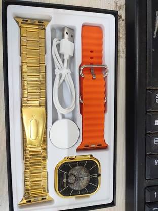 TECHMAZE S9 Ultra Gold Edition With Sports Mode Golden SmartWatch for Businessman T18 Smartwatch