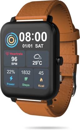 SAULT Redial Bluetooth Calling Smart Watch with 1.69" TFT Display- Brown Smartwatch