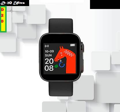 Bymaya B197_D20 ULTRA HEART RATE MONITOR SMARTWATCH BLACK (PACK OF 1) Smartwatch