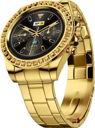 Fire-Boltt Blizzard Ultra 1.28” Premium Luxury Smartwatch with Jewel Studded Dial Smartwatch  (Gold Strap, Free Size)