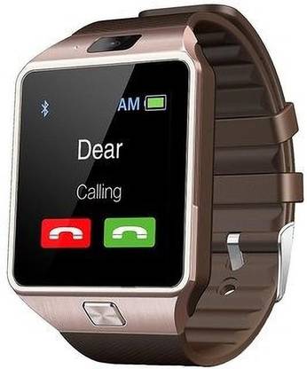 Atomex Tz DZ09 GOLDEN COLO WITH SIM, MEMORY CARD SLOT AND CALLING FUNCTION Smartwatch
