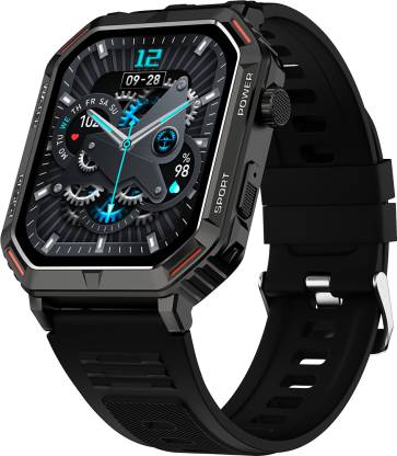 Fire-Boltt Commando 1.95 AMOLED Smart Watch, 123 sports modes, and Bluetooth calling Smartwatch  (Black Strap, Free Size)