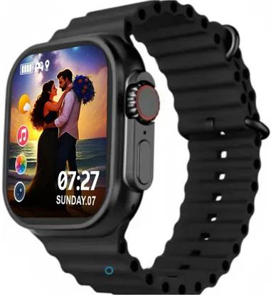 Techio T800 Ultra Smart Watch & Wireless Charger Smartwatch (ORANGE Strap, FREE) Smartwatch
