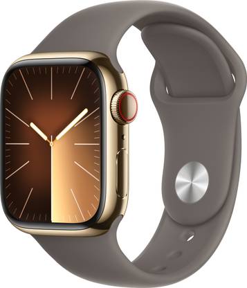 Apple Watch Series 9 GPS + Cellular 41mm Gold Case & Clay Sport Band - M/L