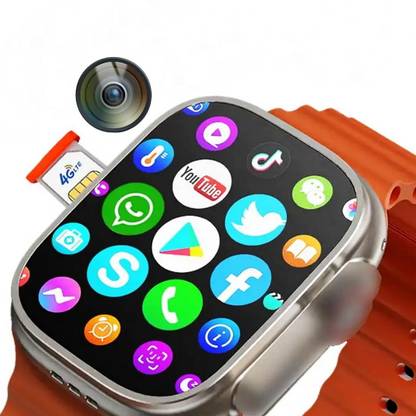 Cubonic X8-E Ultra Smartwatch with Rear Camera||4G Sim Support|Body Bumper Protector Smartwatch