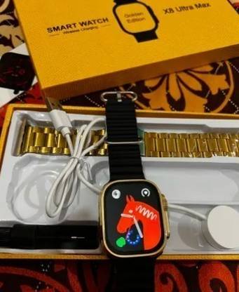 TECHMAZE S9 Ultra Gold Edition With Sports Mode Golden SmartWatch for Businessman S9 Smartwatch