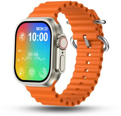 Pebble Cosmos Engage 1.95″ Largest Display,High-Resolution,BT Calling,Wireless Charging Smartwatch  (Orange Strap, Free Size)