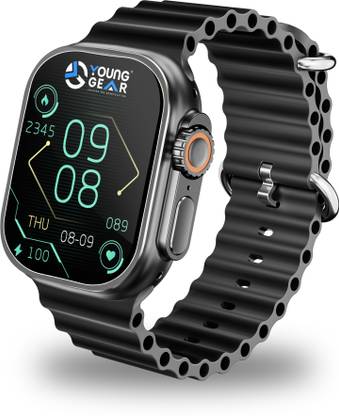 Young Gear Volcano W/ Gesture Control, 2.01 Full AMOLED Screen, IP67, Metallic Build, Black Smartwatch