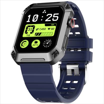 Ambrane Stud 1.85" Sporty Rugged Metal Body, 400 mAh, Uni Pair BT Calling Smartwatch