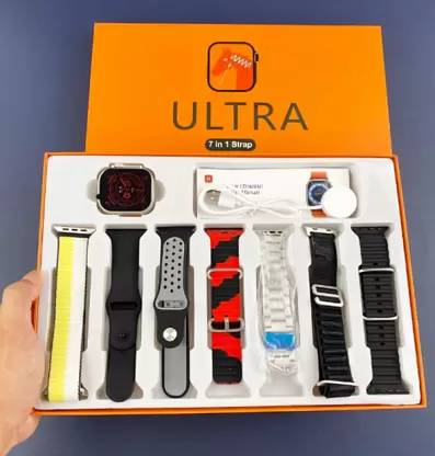 MBS 7 Straps Ultra smartwatch With Chain straps Premium quality Smart watch Smartwatch