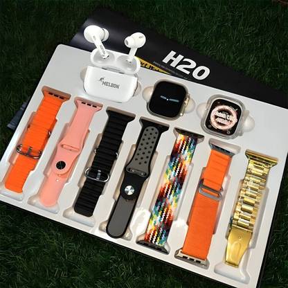 Melbon H20 Ultra Bluetooth calling, Phone Book,Music Control,Voice assis. with 1 - TWS Smartwatch