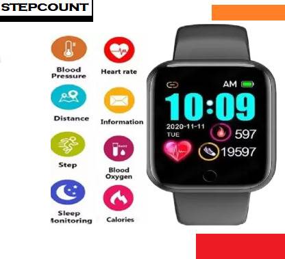 Bymaya VX2642_Y68 ULTRA HEART RATE SMARTWATCH BLACK (PACK OF 1) Smartwatch