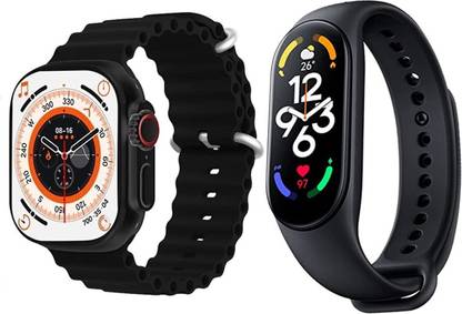 CRATIX T800 Ultra with M7 Fitness Band with Bt Calling Wireless Charge Fitness Smartwatch