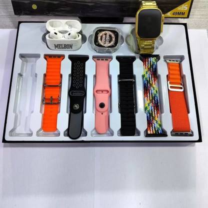 Melbon H20 Bluetooth calling, Phone Book,Music Control,Voice assis. with 1- earpods Smartwatch