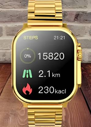 SIACART S9 Ultra 24K Golden Edition Bracelet Strap SmartWatch BT Calling S42 Smartwatch