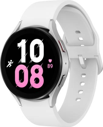 SAMSUNG Watch 5 44mmSuper AMOLED displayLTE calling & body composition tracking  (Silver Strap, Free Size) at Rs. 19999