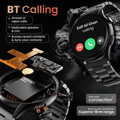 Boult Striker Pro 1.43" AMOLED, BT Calling, Working Crown, 750 Nits, Metallic Frame Smartwatch