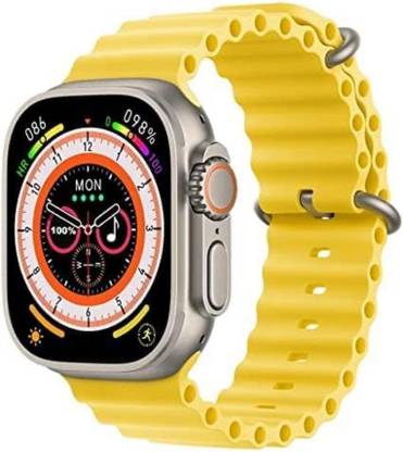 MSO T800 Smart Watch With Bluetooth Call & Wireless Charger (Free Orange Strap) Smartwatch