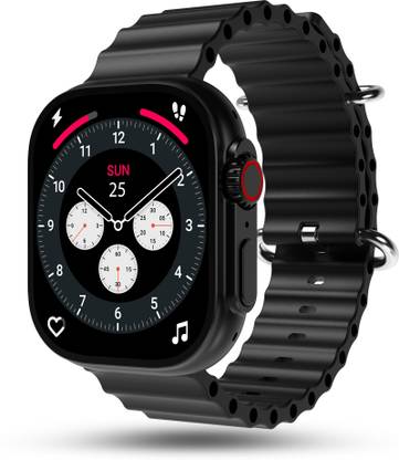 Pebble Crest 2.02″Infinite Display,Rugged Design,BT Calling,Rotating Crown,Health Suite Smartwatch  (Black Strap, Free Size)