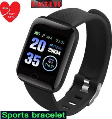 Bymaya E2620 MAX_ID116 STEP COUNT BLUETOOTH SMART WATCH BLACK (PACK OF 1) Smartwatch