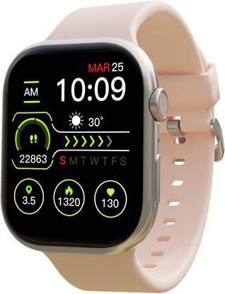 PA Maxima Max Pro Coral Plus 1.96''Ultra HD Display, BT Calling, Active Crown, Metal Body Smartwatch