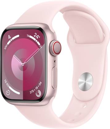 Apple Watch Series 9 GPS + Cellular 41mm Pink Case & Light Pink Sport Band - M/L