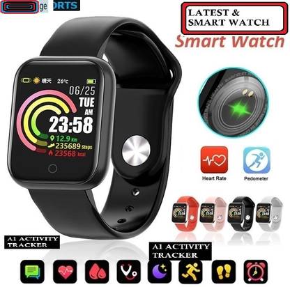 Bashaam B1748 D20 - PLUS STEP COUNT BLUETOOTH SMART WATCH BLACK(PACK OF 1) Smartwatch