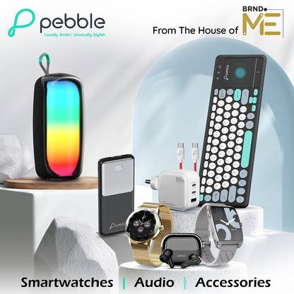 Pebble Crest 2.02"Infinite Display,Rugged Design,BT Calling,Rotating Crown,Health Suite Smartwatch