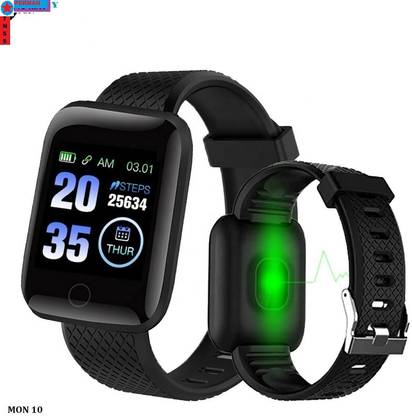 TERADIYA K2391 ID116_ PLUS MULTI FACES STEP COUNT SMART WATCH BLACK(PACK OF 1) Smartwatch