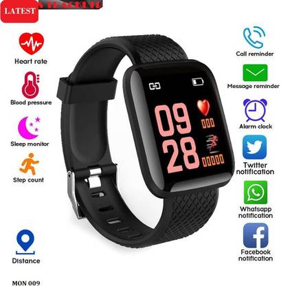 Bydye E111 PLUS_ID116 ACTIVITY TRACKER SLEEP TRACKER SMART WATCH BLACK (PACK OF 1) Smartwatch