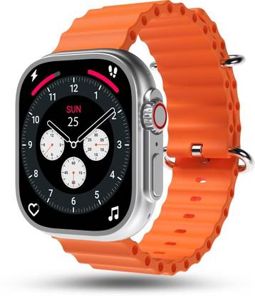 Ucool Ultron 1.96″ Infinite Display,BT Calling, High Resolution, Health Suite Smartwatch  (Orange Strap, Regular)