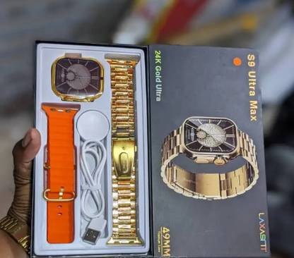 SIACART S9 Ultra 24K Golden Edition Bracelet Strap SmartWatch BT Calling S24 Smartwatch