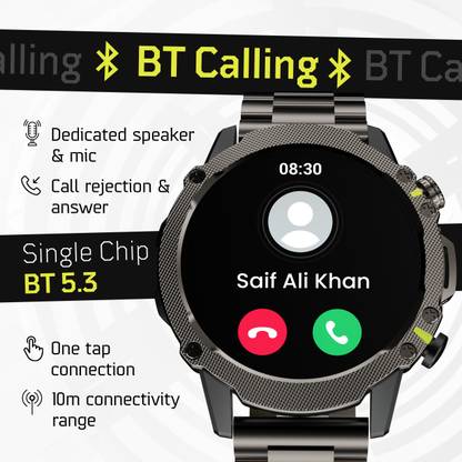 Boult Sterling Pro BT Calling, 1.43" AMOLED, 800 Nits Brightness, Metallic Frame, IP68 Smartwatch