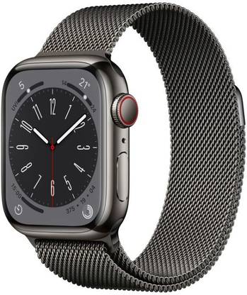 Apple Watch Series 8 GPS + Cellular with ECG app, Temperature sensor, Crash Detection (Graphite Milanese Strap, Regular) Apple Watch Series 8 GPS + Cellular with ECG app, Temperature sensor, Crash Detection (Graphite Milanese Strap, Regular)