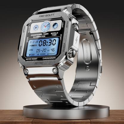 Fire-Boltt Retro 39.1mm (1.54) Display, Bluetooth call, Voice Assistance, Steel Straps Smartwatch