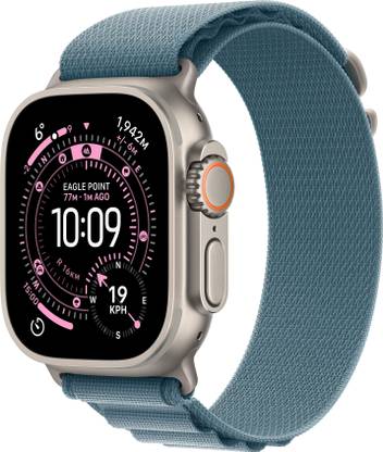 Apple Watch Ultra 3 GPS + Cellular 49mm Titanium Case Light Blue Alpine Loop - Medium
